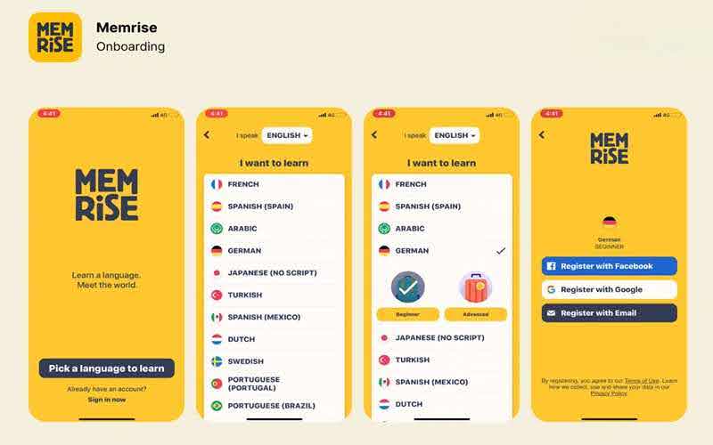 آموزش زبان با اپلیکیشن Memrise