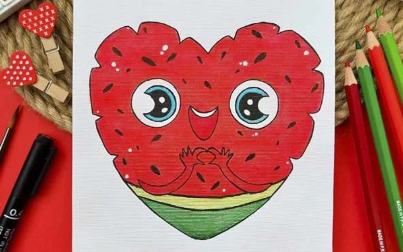 هندوانه قلب‌شکل، ترکیب عشق و یلدا