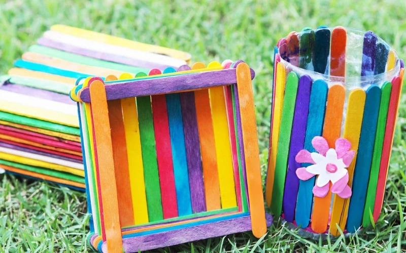 سینی مینیاتوری با چوب بستنی